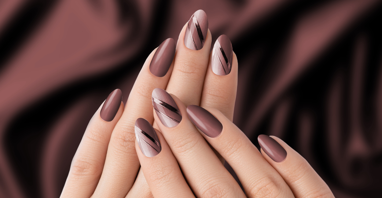 Marrom a tendência de unhas do inverno