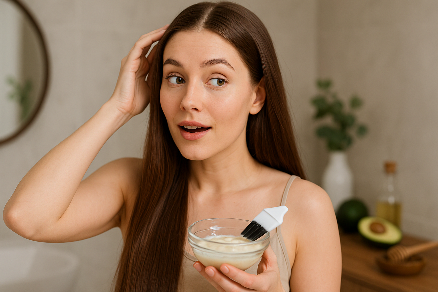 máscara caseira antifrizz