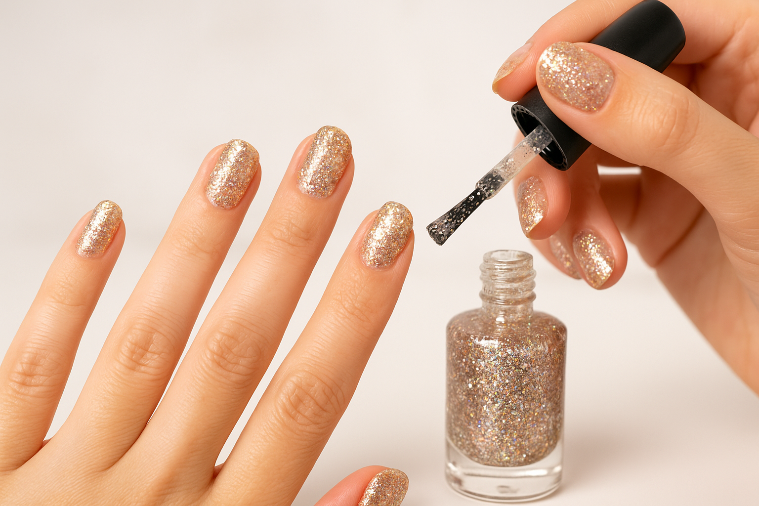 Esmalte com Glitter
